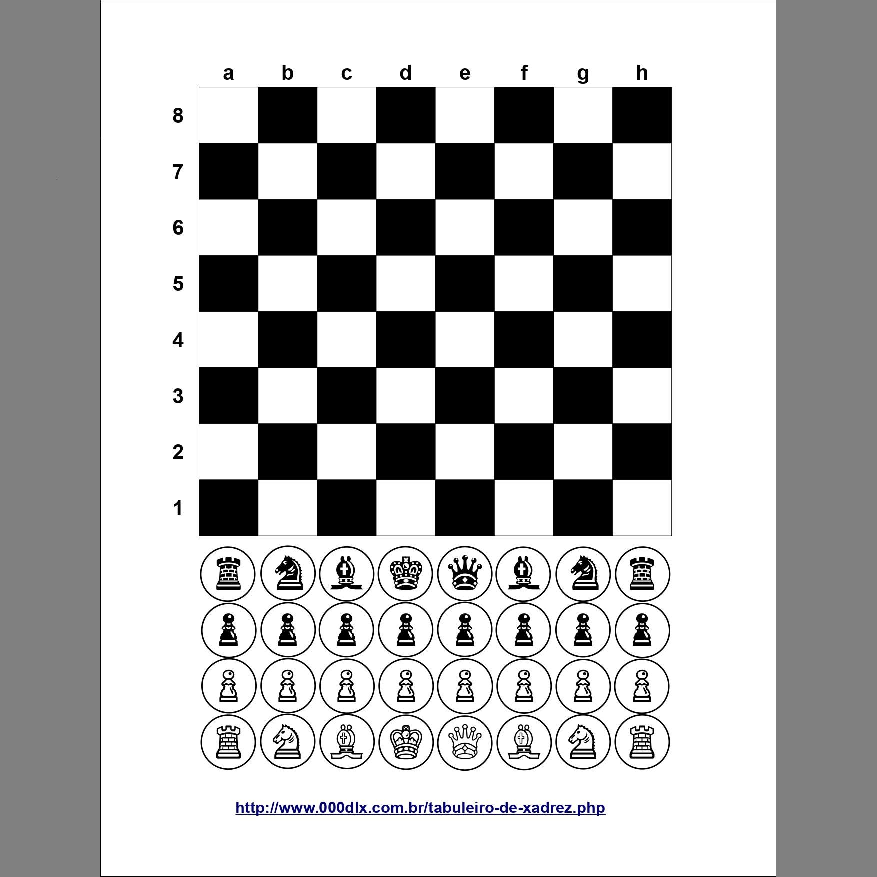 Xadrez é arte - Modelos de peças de xadrez para fazer de