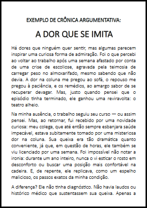 Exemplo de crônica argumentativa: "OS FINGIDORES"