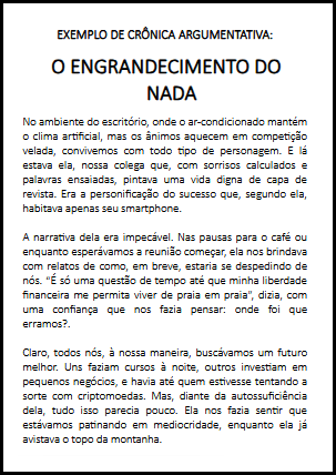 Exemplo de crônica argumentativa: "OS FINGIDORES"
