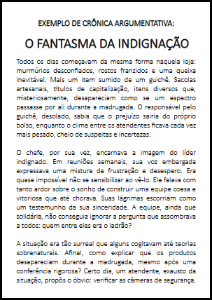Exemplo de crônica argumentativa: "OS FINGIDORES"