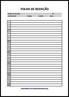 Folha de Reda&ccedil;&atilde;o 01