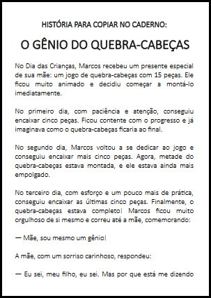 Histórias para copiar no caderno bem-humoradas!