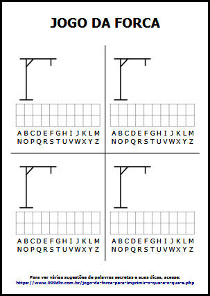 Jogo da Forca para Imprimir
