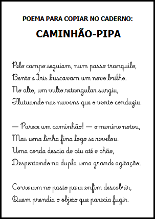 Poemas para copiar no caderno bem-humorados!