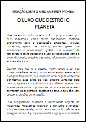 Reda&ccedil;&atilde;o 2.1: O Luxo que Destr&oacute;i o Planeta