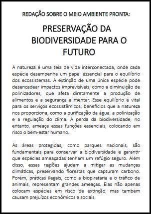 Reda&ccedil;&atilde;o 2.4: Preserva&ccedil;&atilde;o da Biodiversidade para o Futuro