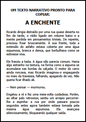 UM TEXTO NARRATIVO PRONTO PARA COPIAR
